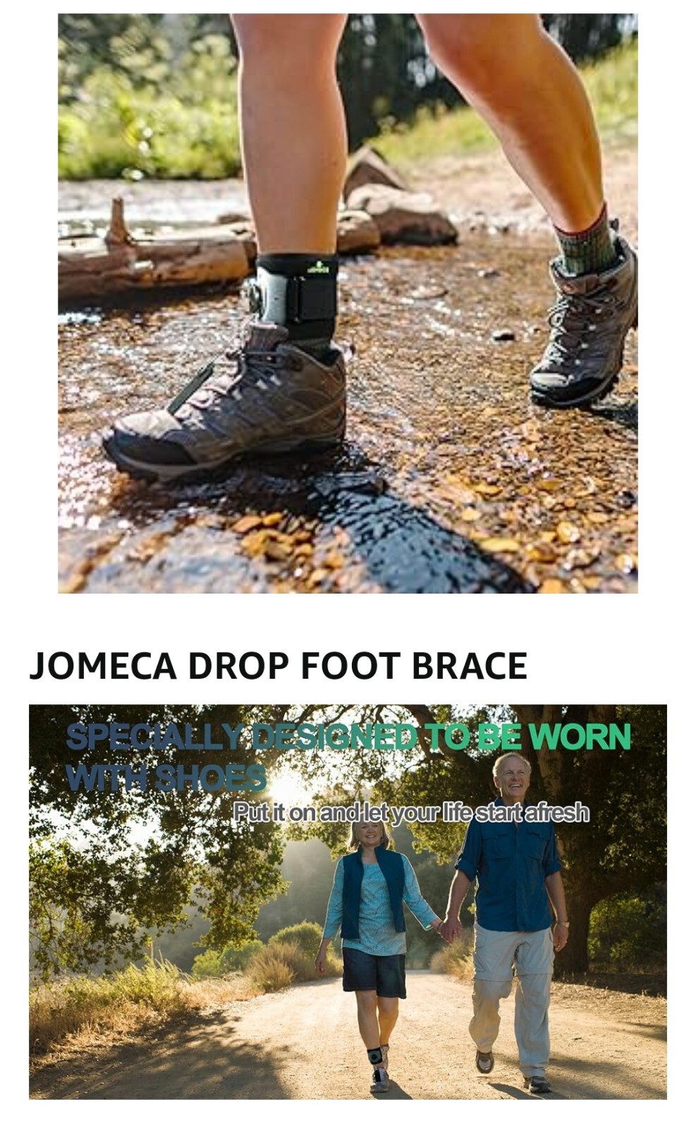 JOWECA drop foot brace reel-adjust Drop Foot Support.Fit Women/Man. 2 Gray-Black