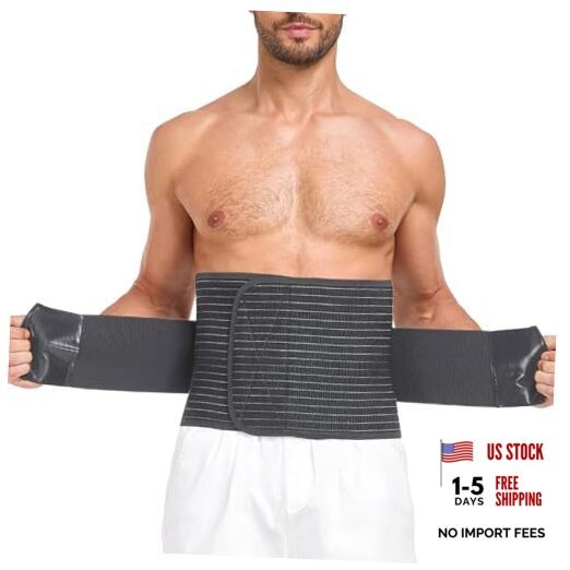 Abdominal Binder for Men and Women – Post Surgery & Postpartum Large Black