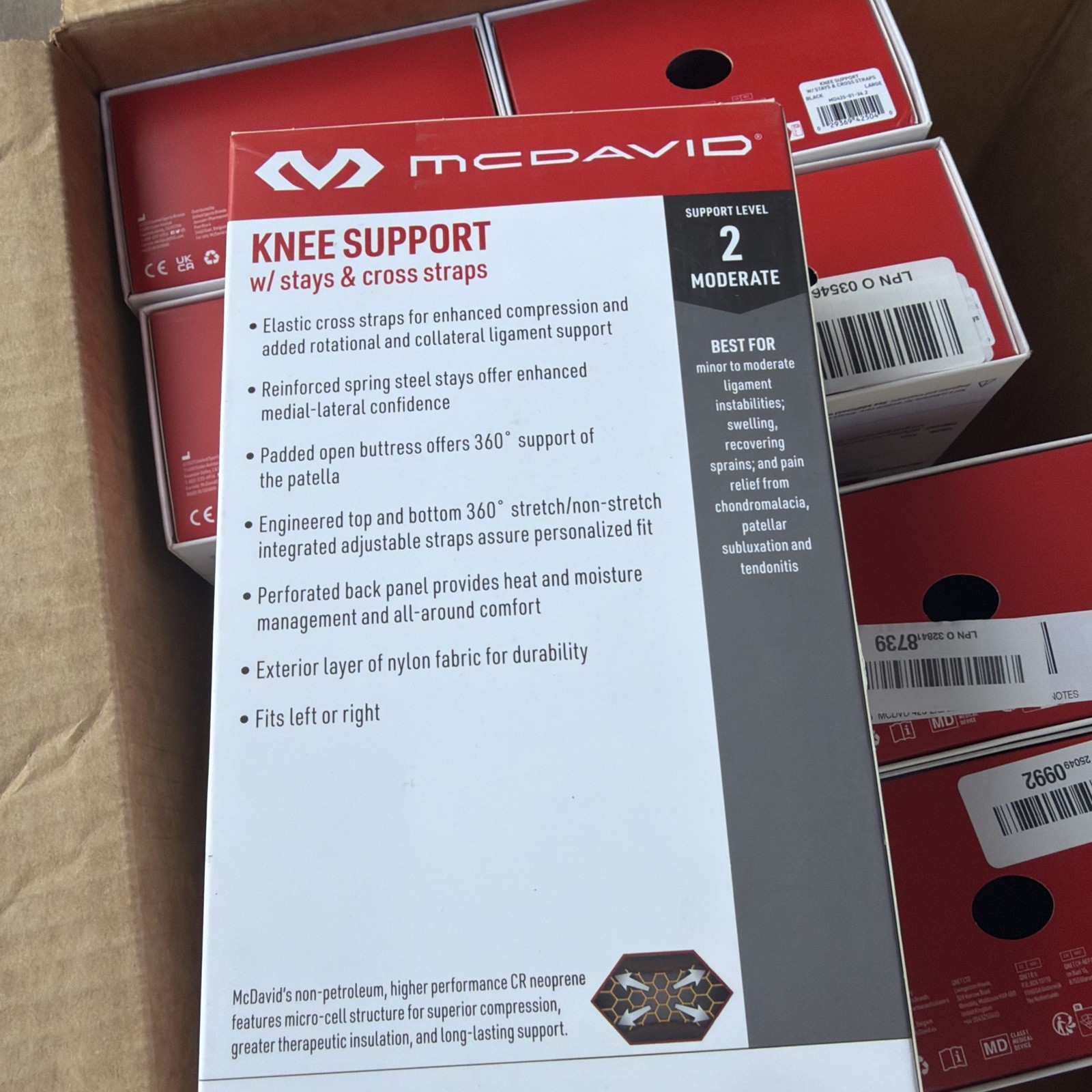 Mcdavid Level 2 Knee support w/ stays & cross straps size large 15-17.5
