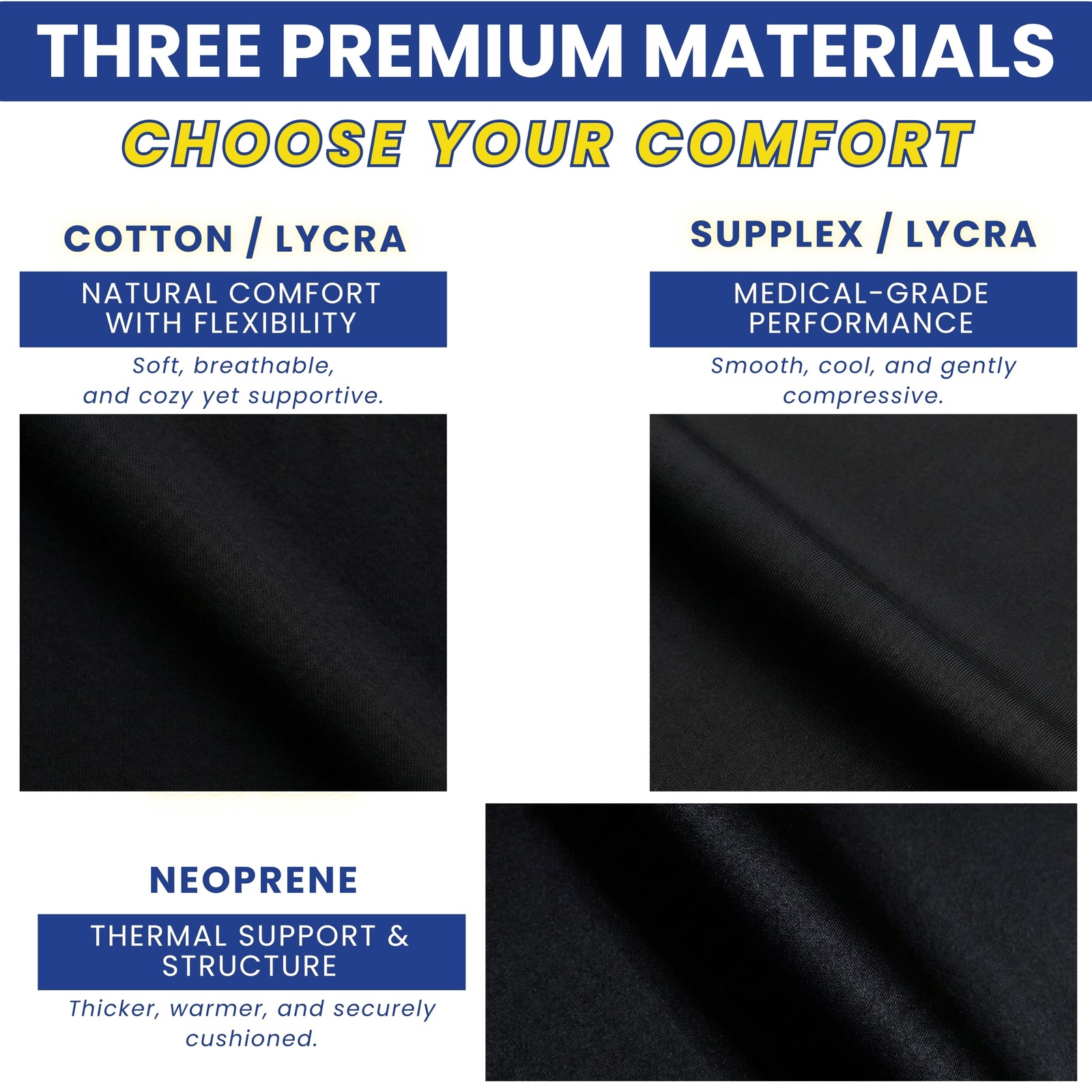 Breg Undersleeve Knee Brace Liner – Cotton or Neoprene Sleeve for Skin Comfort