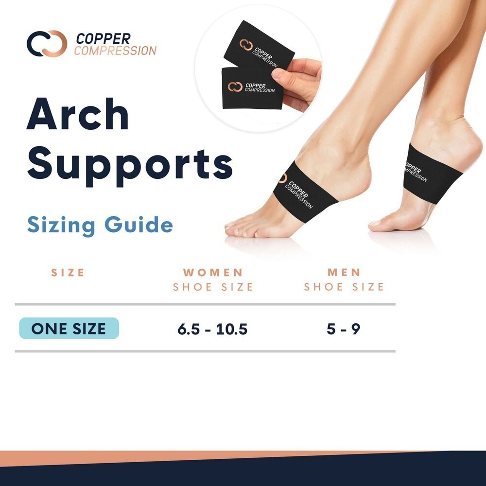 NEW Copper Compression Arch Support Unisex O/S Arch Supports Non-Slip