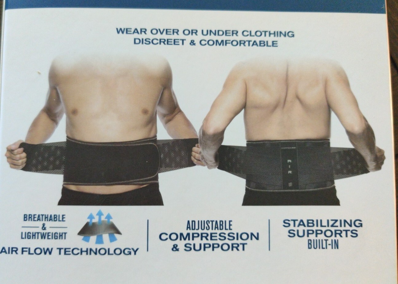 Copper Fit Elite Back Support AirFlow Adjustable Compression Double-Band 30-50″