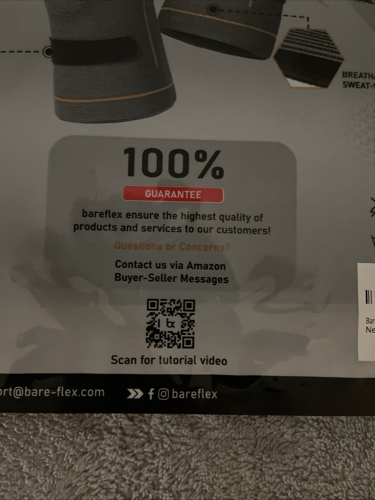 Bareflex Elite Knee Brace Pair UnisexPremium Compression Support Black Pain