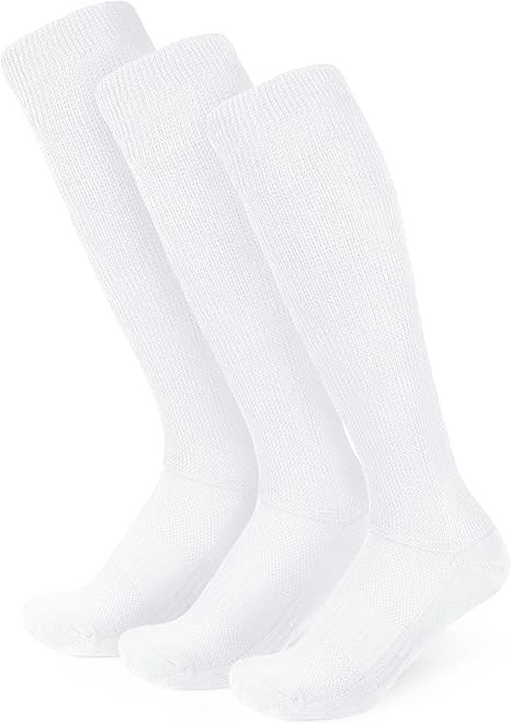White 3 Pack Compression Socks Women & Men, Circulation Support, 12-15mmHg Ne…