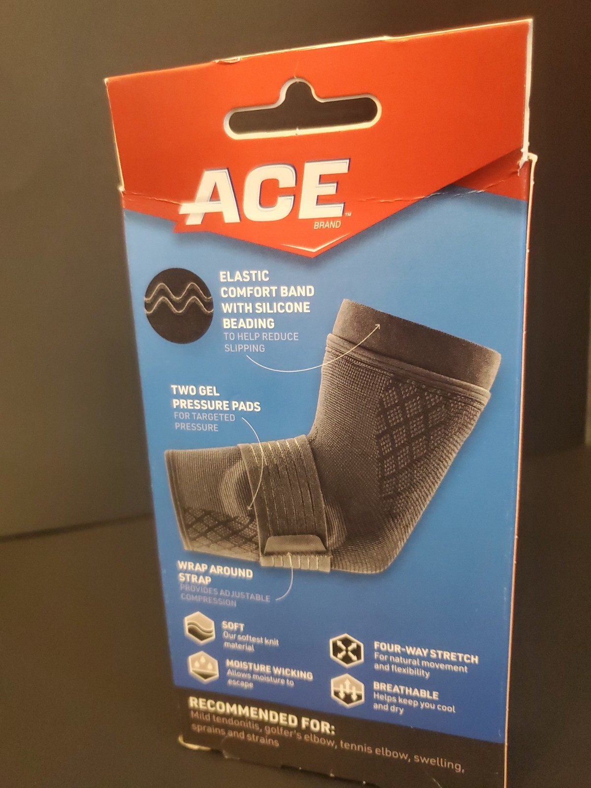 ACE Brand ELBOW FLEX COMFORT COMPRESSION SLEEVE OS One Size NEW In Box