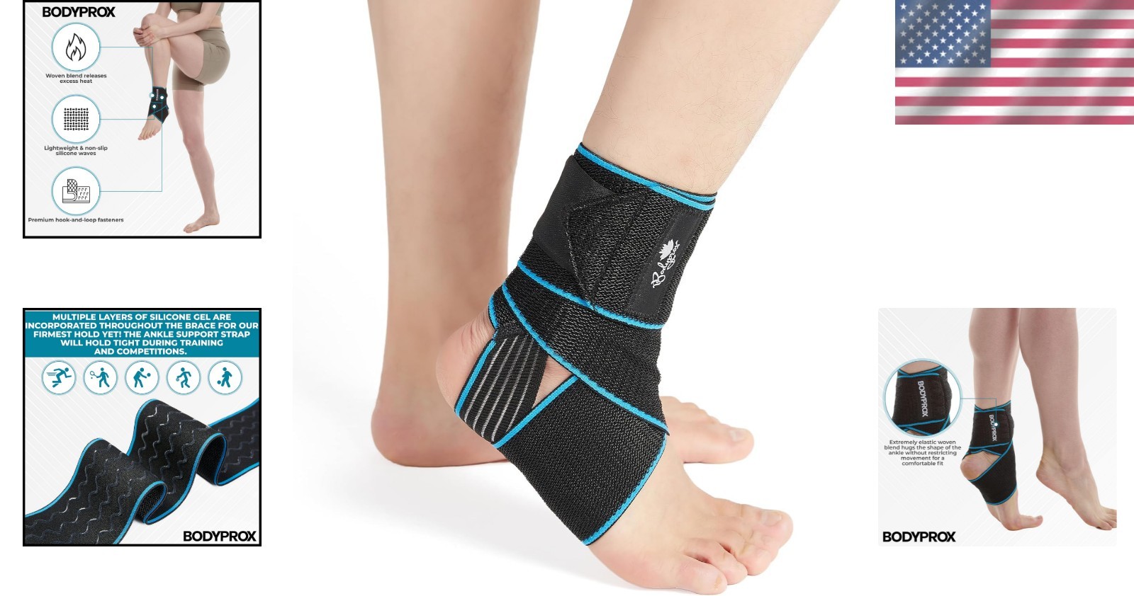 2-Pack Adjustable Compression Ankle Brace – Sports Protection for All Ages