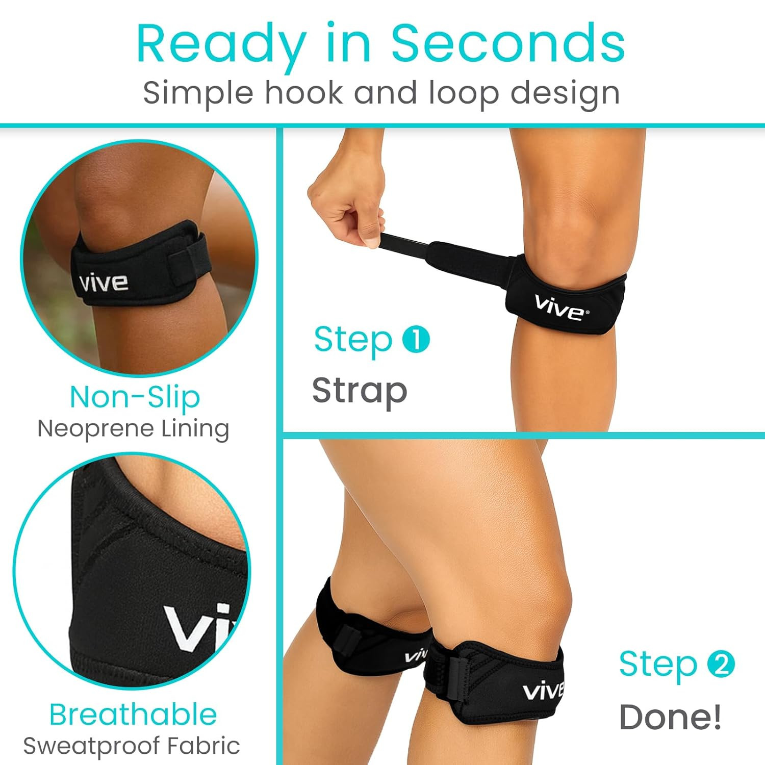 Patella Knee Flex Wrap Brace (2-Pack) – Patellar Tendon Support Strap for Pai…