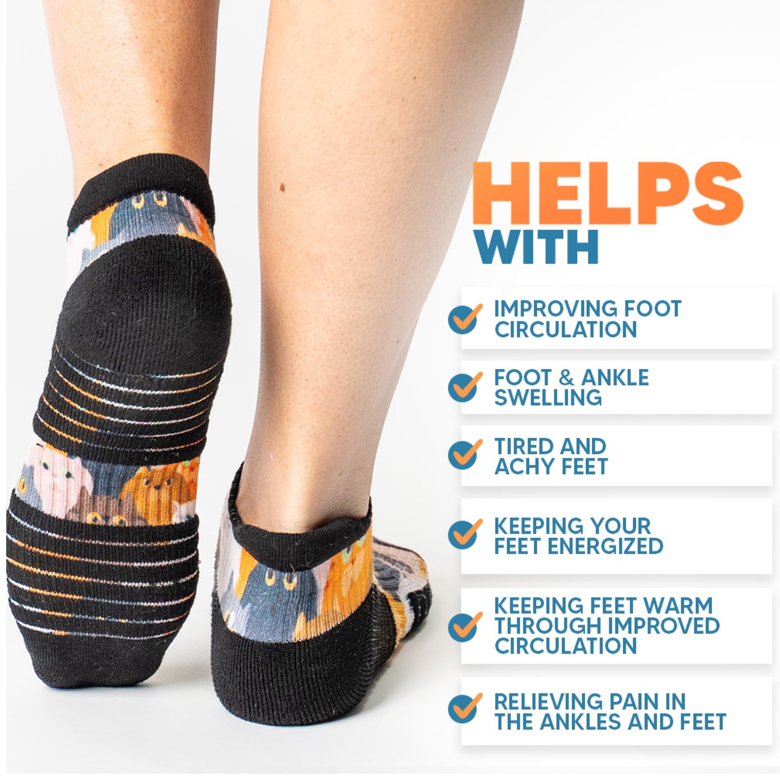 Ankle Compression Socks for Women & Men, 14 mmHg Support Improves Circulation…
