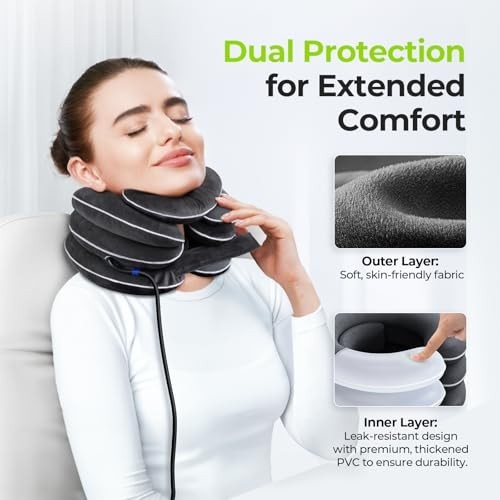 Inflatable Neck Stretcher for Cervical Traction, 3-Layer Design, Neck Brace Pill