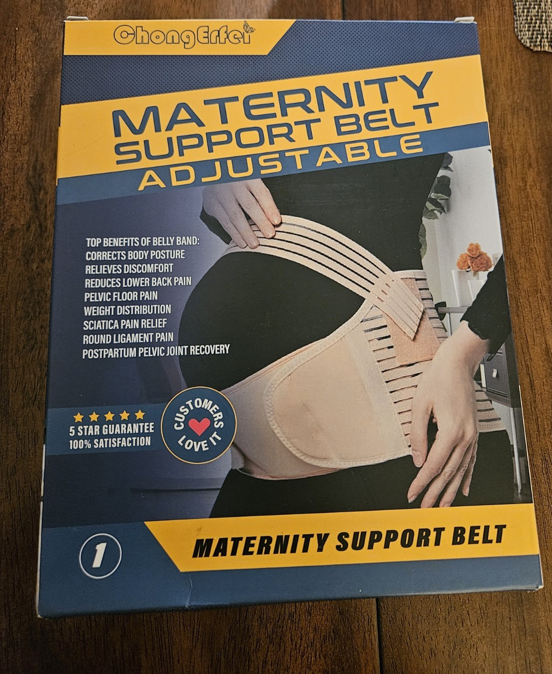 ChongErfei Black Maternity Support Belt Adjustable Sz S