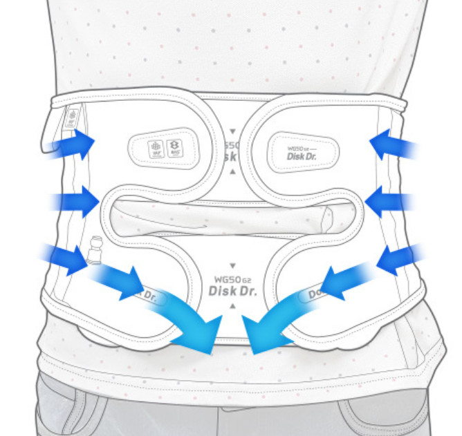 Disk Dr WG50 G2 Double Waist Disc Ambulatory Traction Belt Air Column Raise *2XL