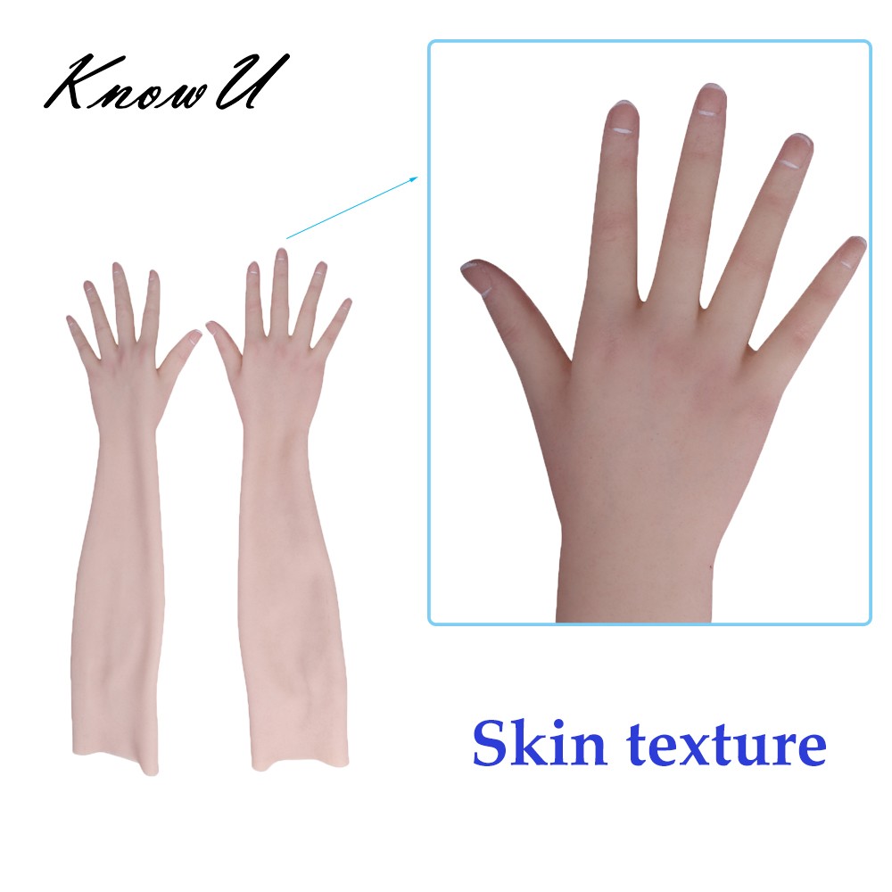 Silicone Female Gloves High Simulation For Crossdresser Cover Scars Skin texture