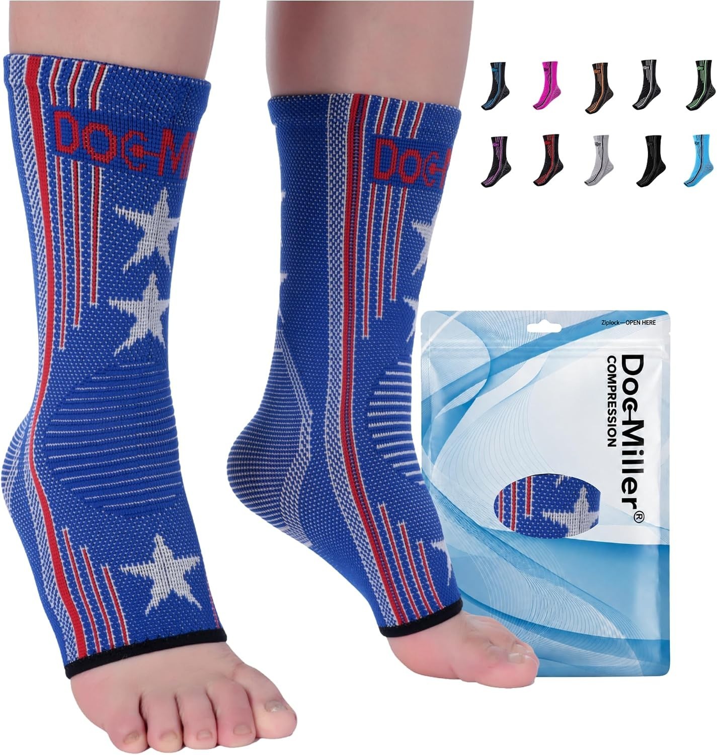 Doc Miller Plantar Fasciitis Compression Socks, 20-30mmHg