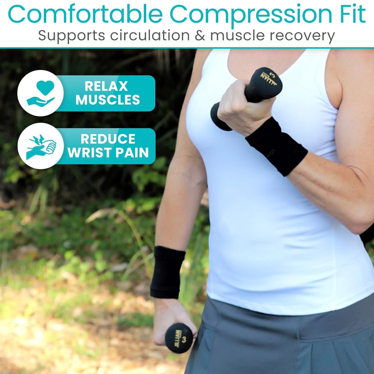 Wrist Compression Sleeves Pain Relief Support Arthritis Carpal Tunnel Tendonitis