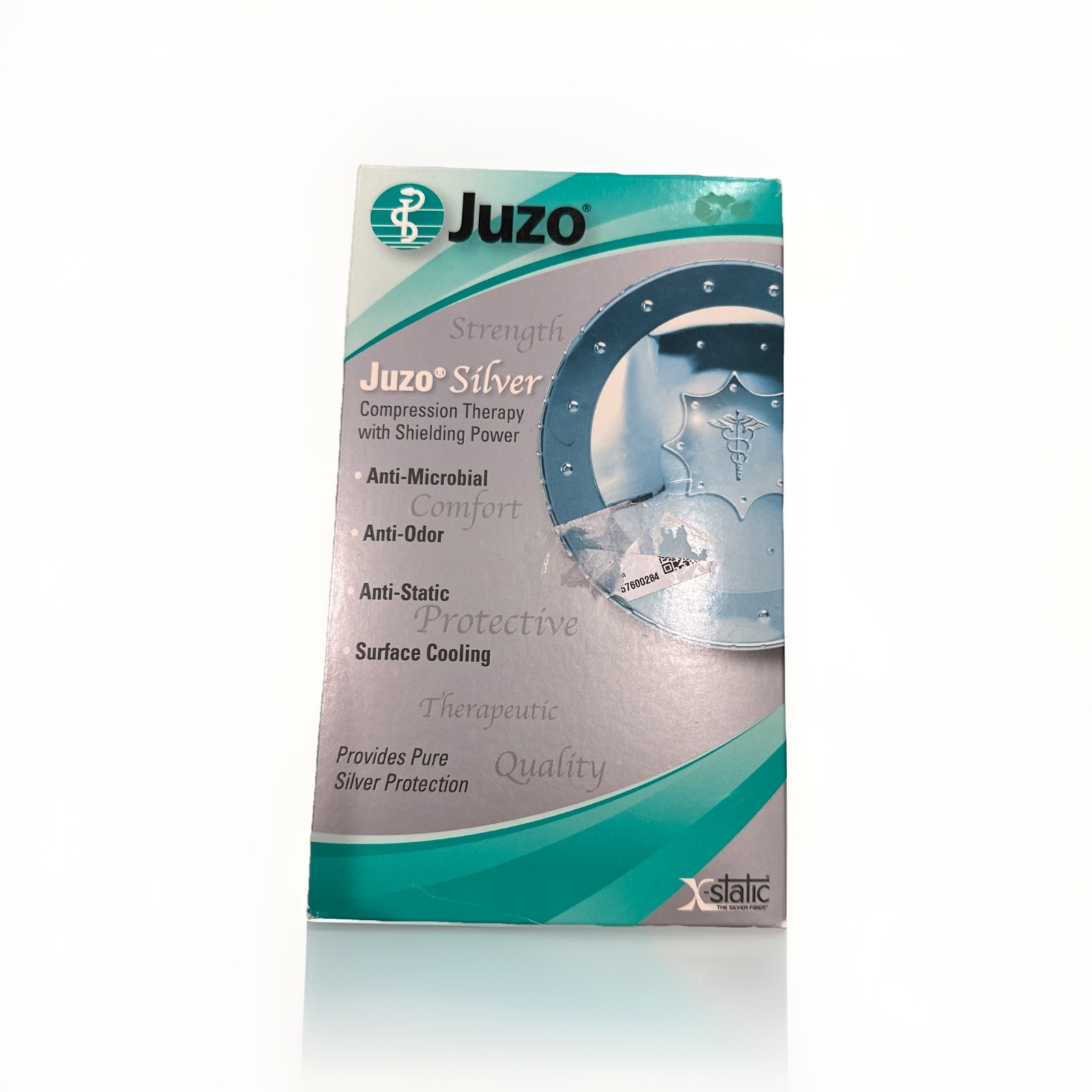 Juzo 2062 Silver Soft Open Toe Thigh Highs w/Band – 30-40 mmHg Reg AG IV