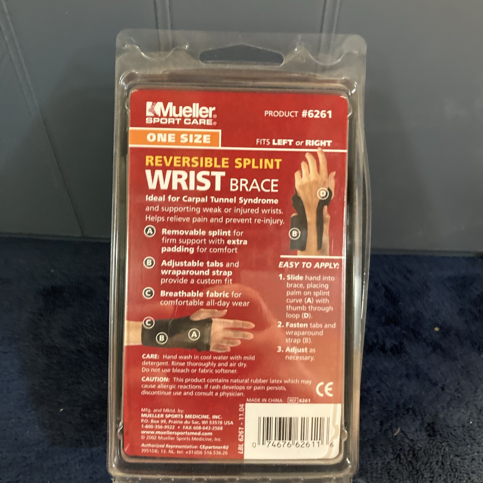 MLR 6261 Reversible Splint Wrist Brace One Size New In Package