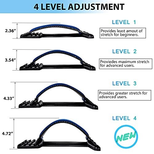 2024 Back Stretcher 4 Level Back Cracker Lower Back Pain Relief Device Adjustabl