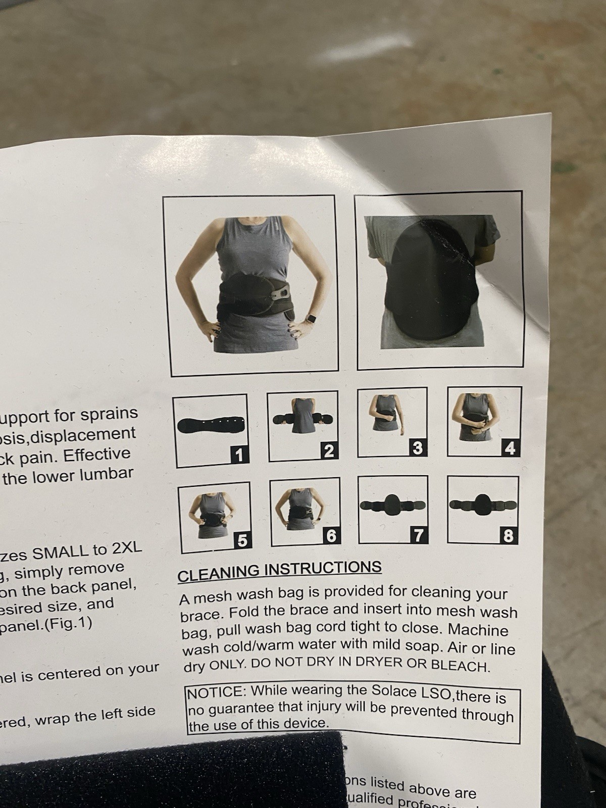 NEW Dr Medical DRMS “The Solace LSO” Black Back Brace With Front Panel