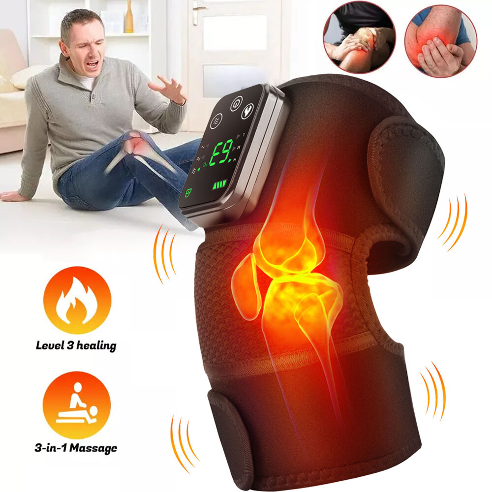 Electric Heated Knee Massager Arthritis Pain Relief Vibration Massage Joint Pad