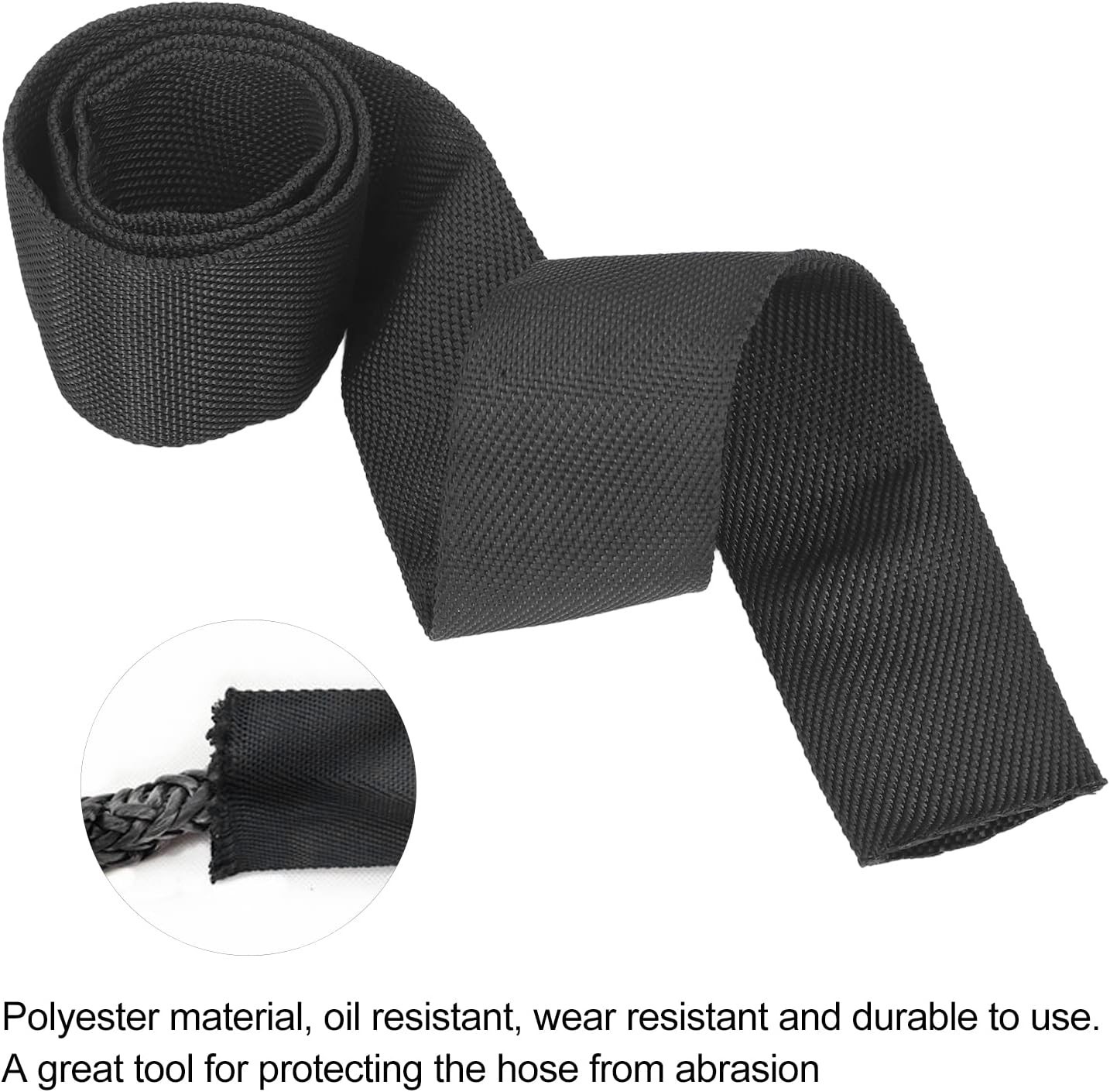 Winch Rope Protector Sleeve 1M for 5cm/1.97in Wide Cable Chain Cover