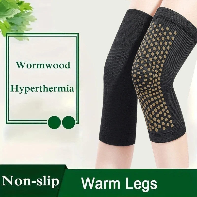 Heating Knee Brace Wormwood Pad Pain Relief Arthritis Joint Support Sleeve