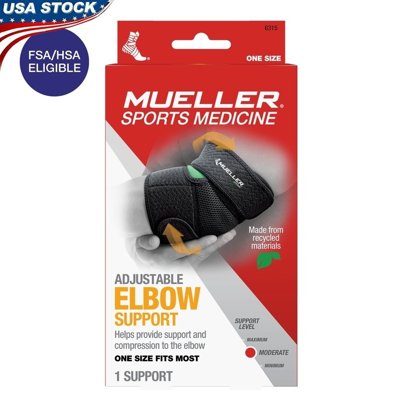 Adjustable Elbow Support Compression Sleeve Antimicrobial Pain Relief Brace New