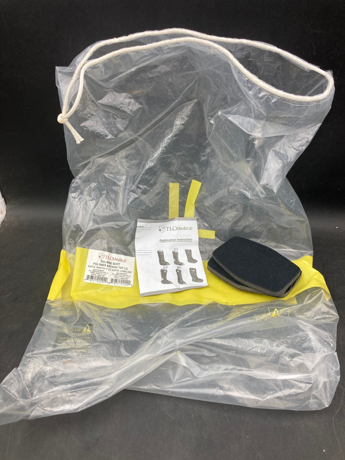 TLC Medical Open Toe Inflatable Walking Boot sz Large Unused