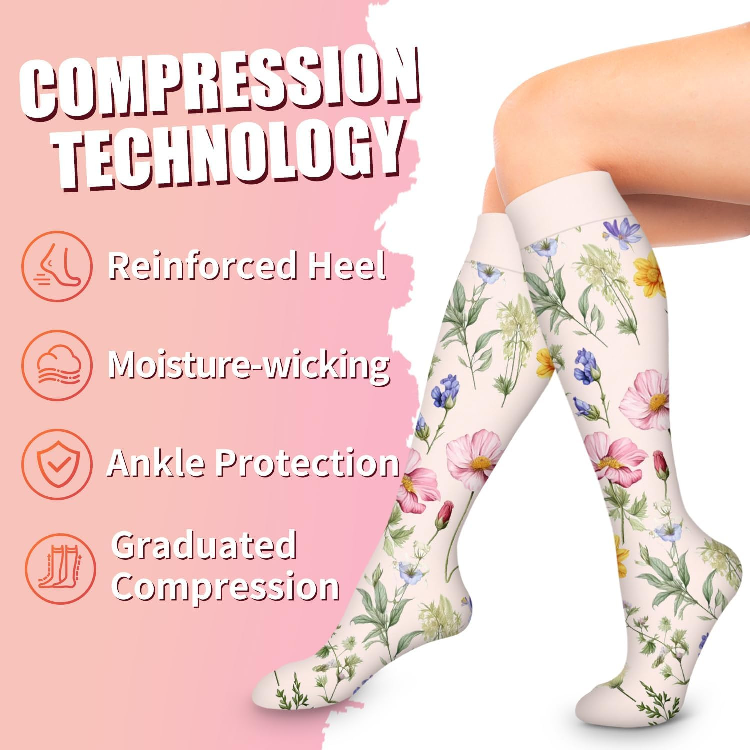 Calcetines de compresión de cobre para la circulación en mujeres y hombres