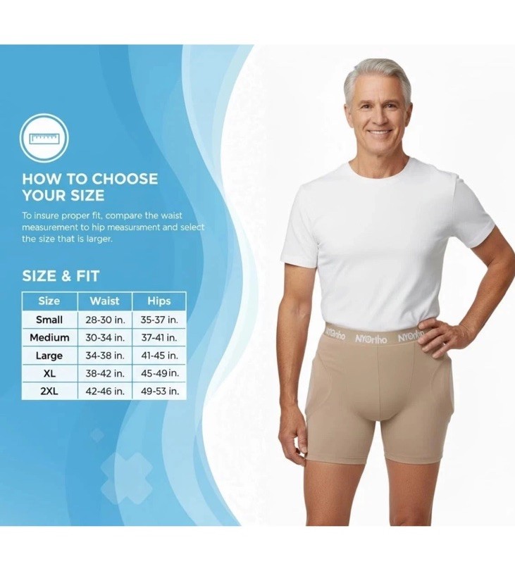 NYOrtho ULTRA Hip Protector-9962-Medium Shorts-Waist 30-34,Hip 37-41 Nude Skin