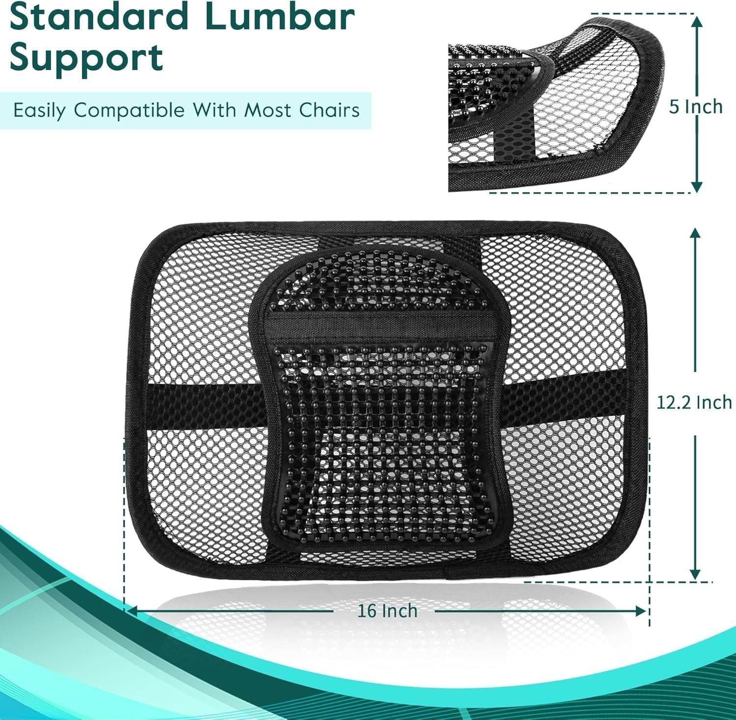 Ergonomic Mesh Lumbar Support Cushion | Breathable Back Support for Office & Car