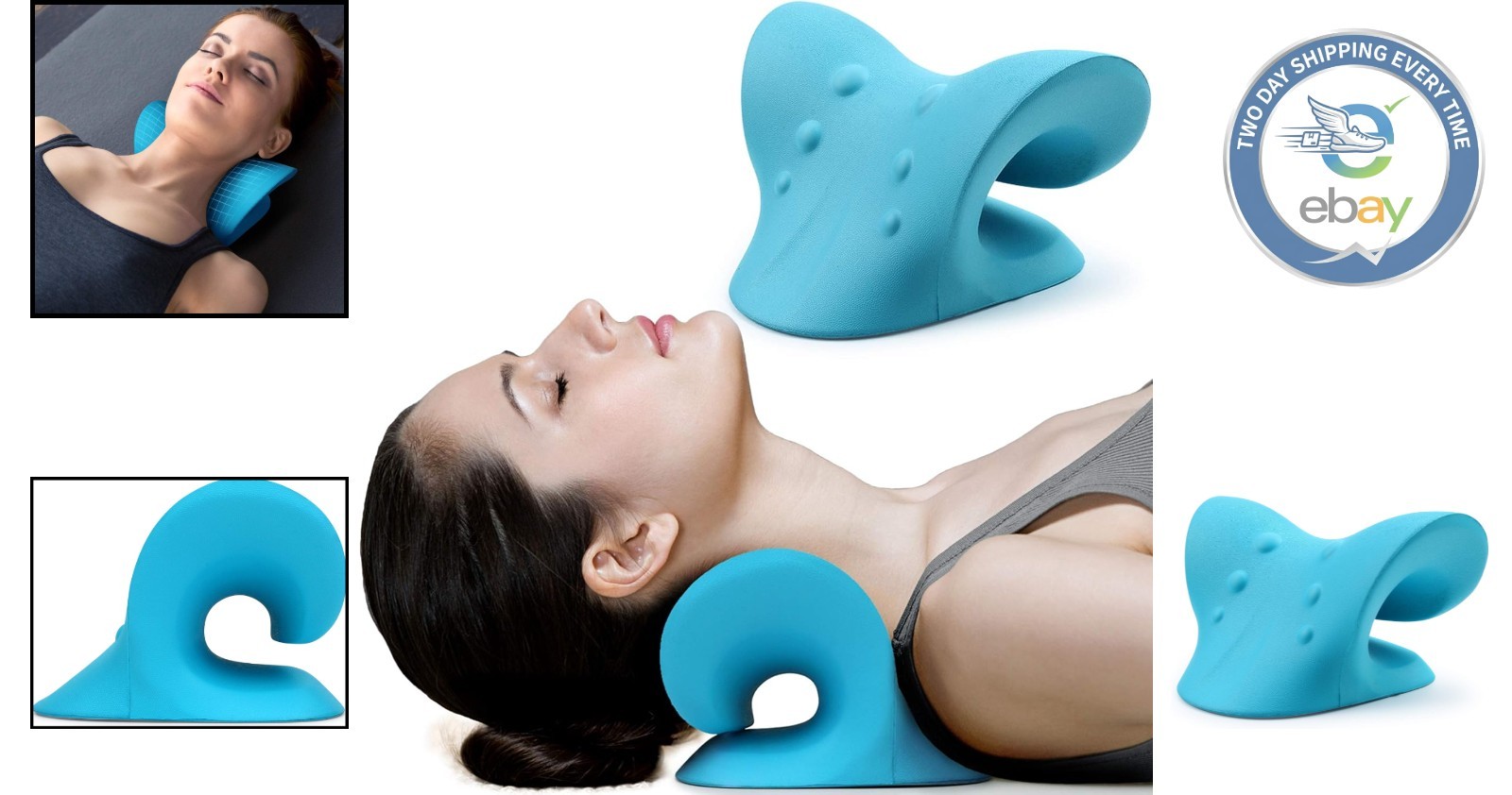 Wave Shape Cervical Traction Device – Memory Foam Neck Pillow for Pain Relief