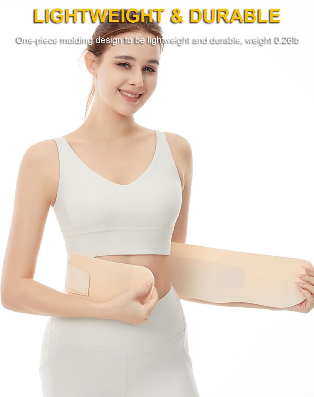 Super Thin Back Brace for Lower Pain Women Men, Lumbar Medium, Beige