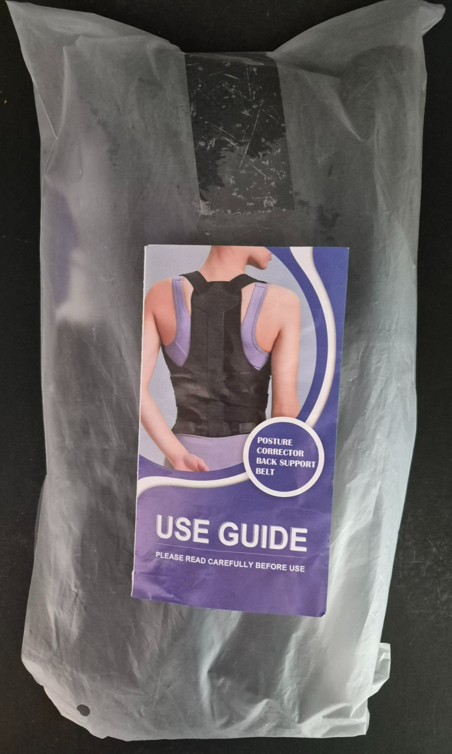 Fit Geno Unisex Black 2 In 1 Back Brace And Posture Corrector Size Small/Medium