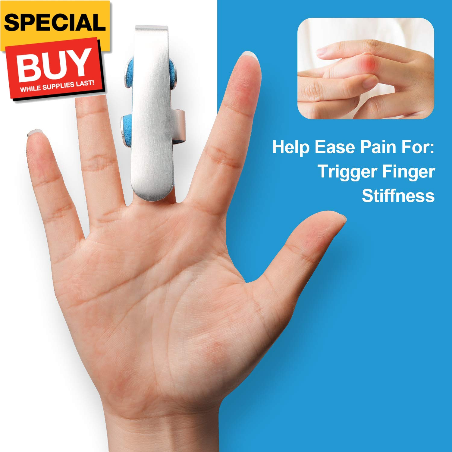 Trigger Finger Splint Brace for Thumb Index Middle Ring Pinky, Metal Foam Broken