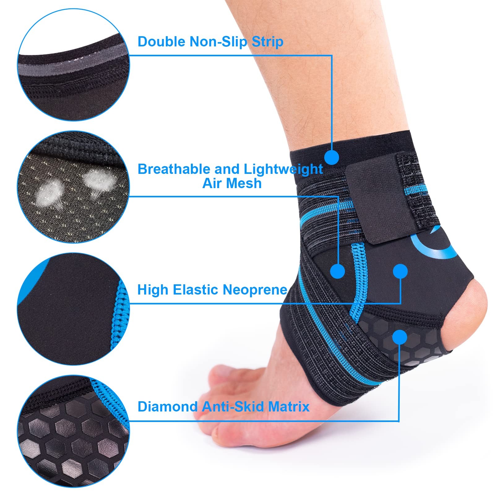 AquaFlex Pro Ankle Brace, Compression Ankle Sleeve for Swimming, Aquatic, Sai…