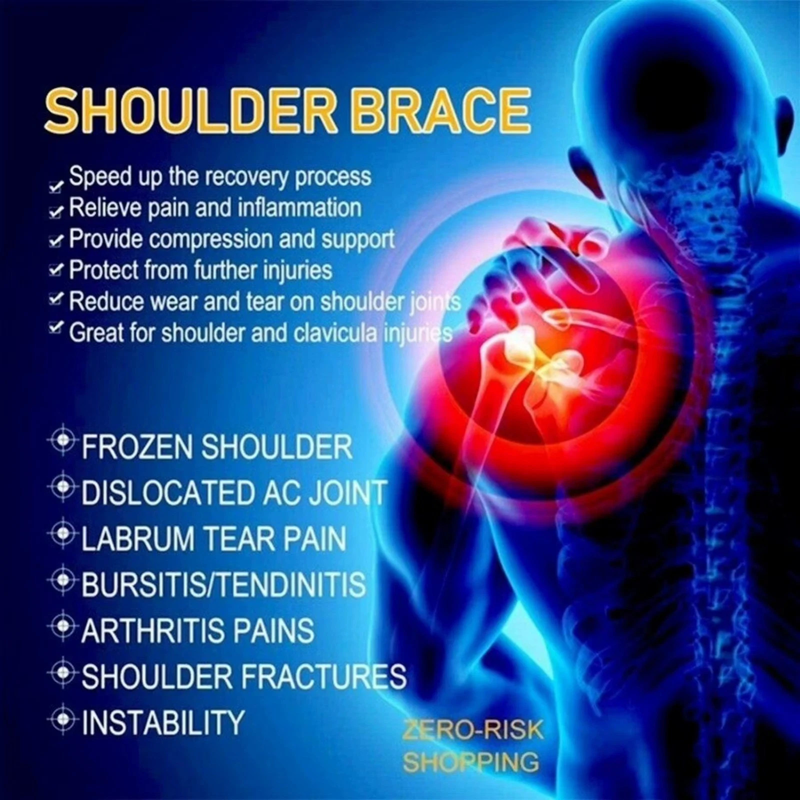Shoulder Brace Rotator Cuff Support Relief Pain Injury Belt Arthritis Left/Right