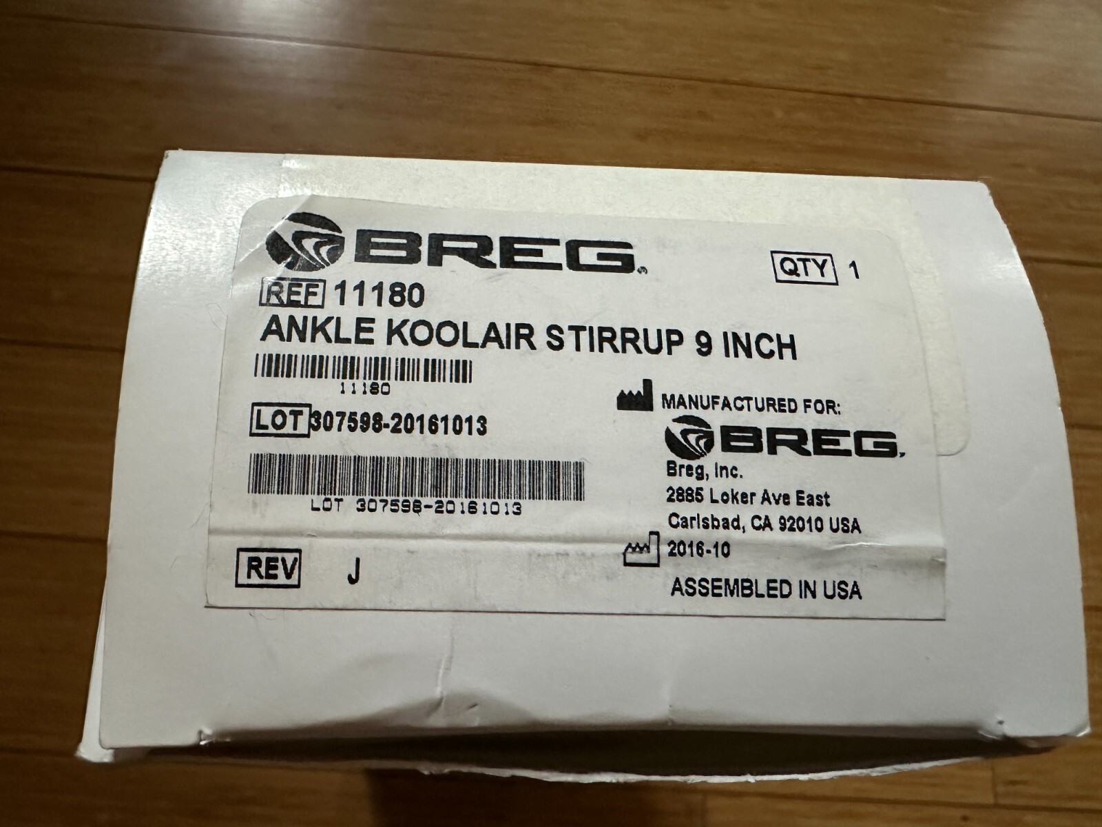 Breg Ankle Koolair Stirrup 9” New Fits Both Left & Right Ankle