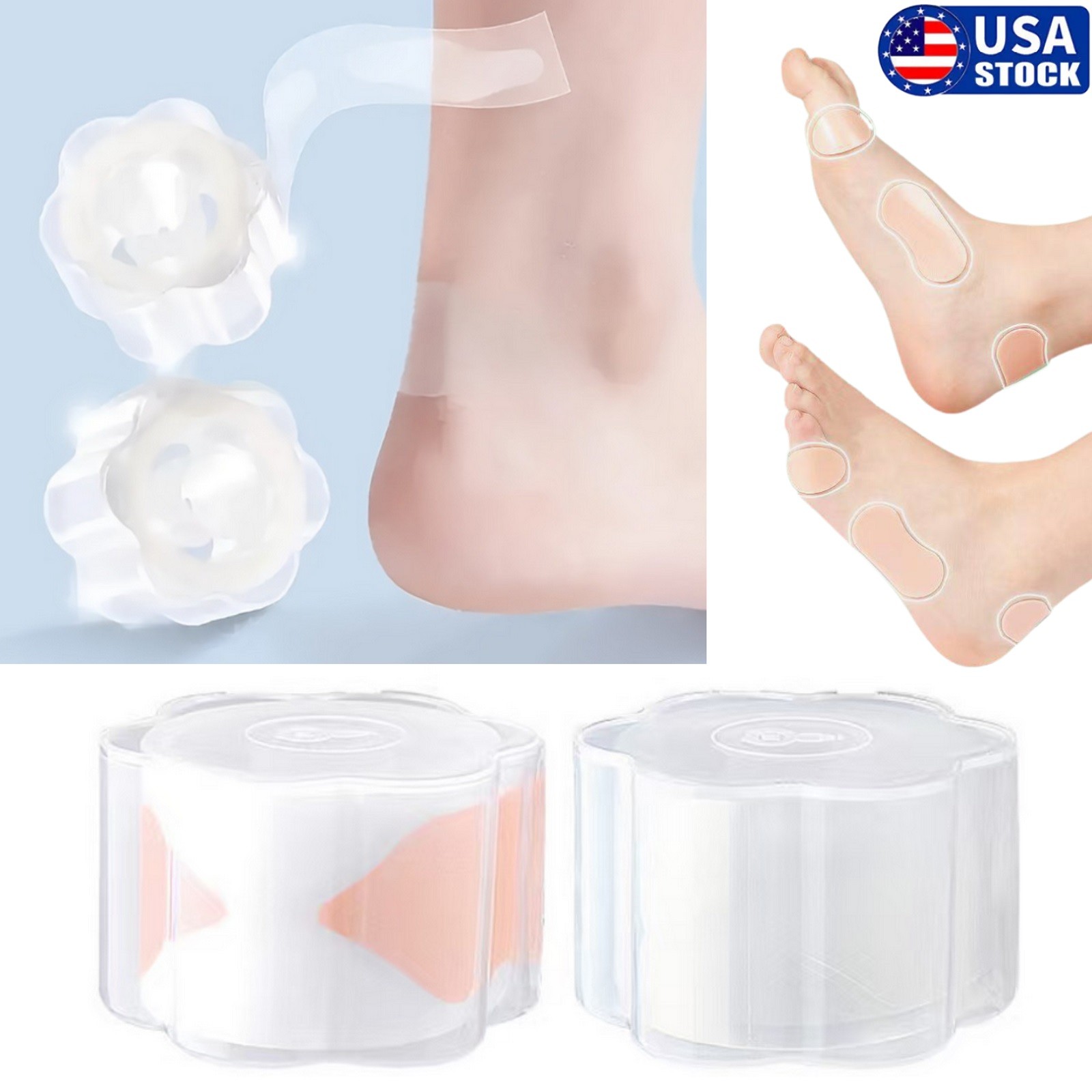 Gel Heel Protectors Sticky Blister Pads Shoe Lining Foot Care Cushioning Pad USA