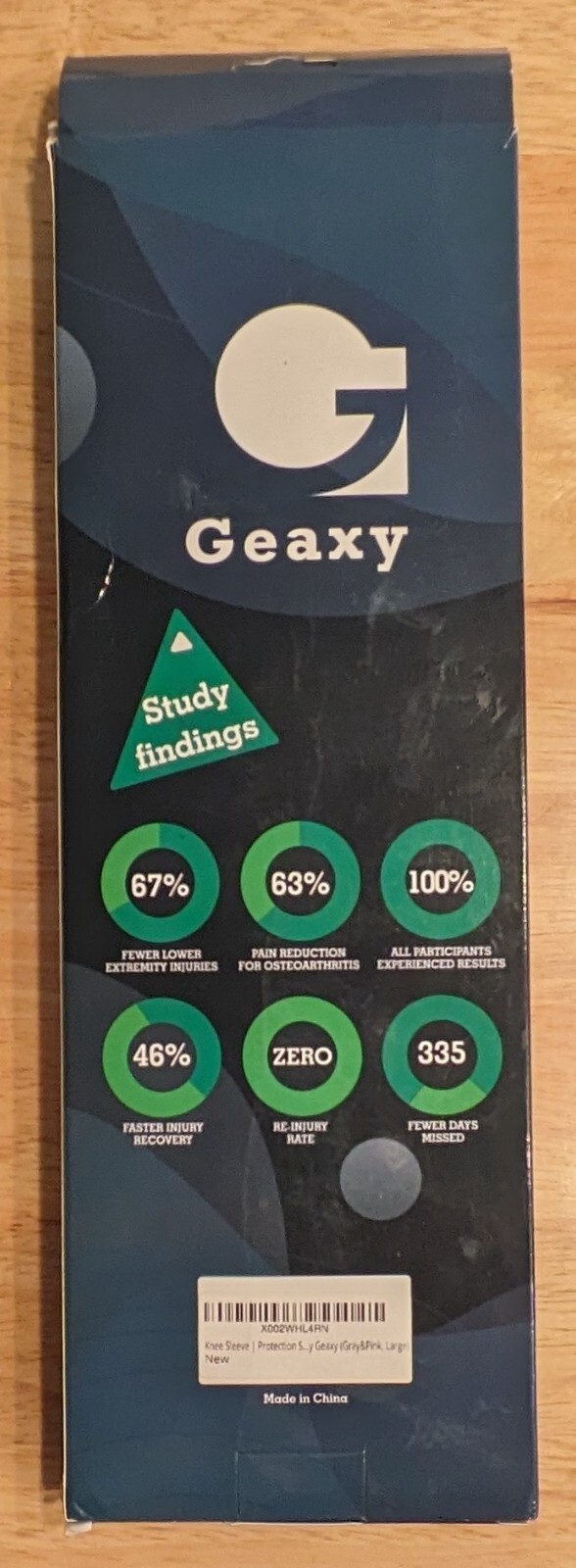 Geaxy – Knee Support With Spiral Stey & Silicone Gel Pad – Size L – New