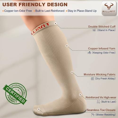 Compression Socks 3Pairs-15-20mmHg Circulation Small-Medium 3pairs-nude7958