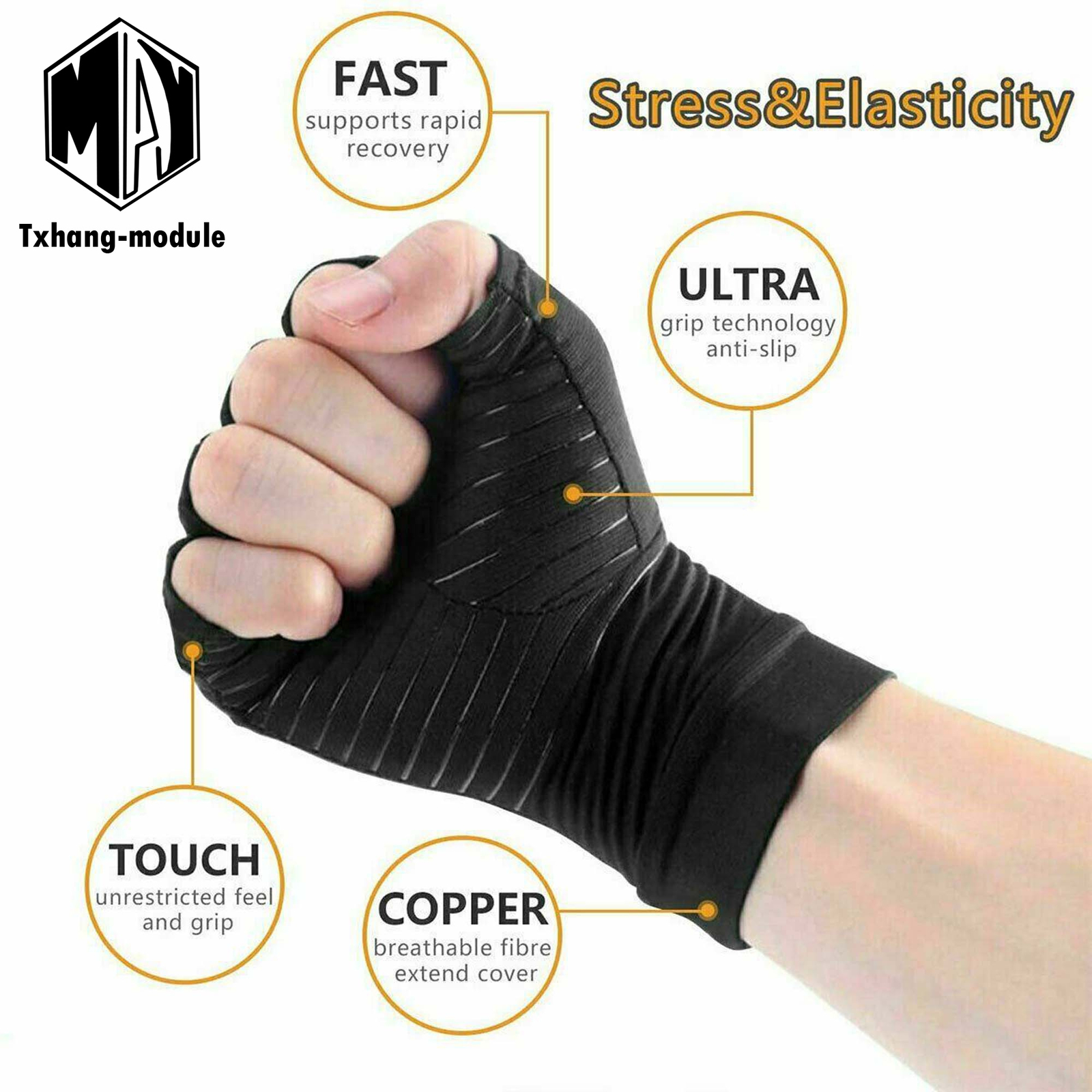 Copper Arthritis Gloves Compression Joint Rheumatoid Osteoarthritis Relief A2TM