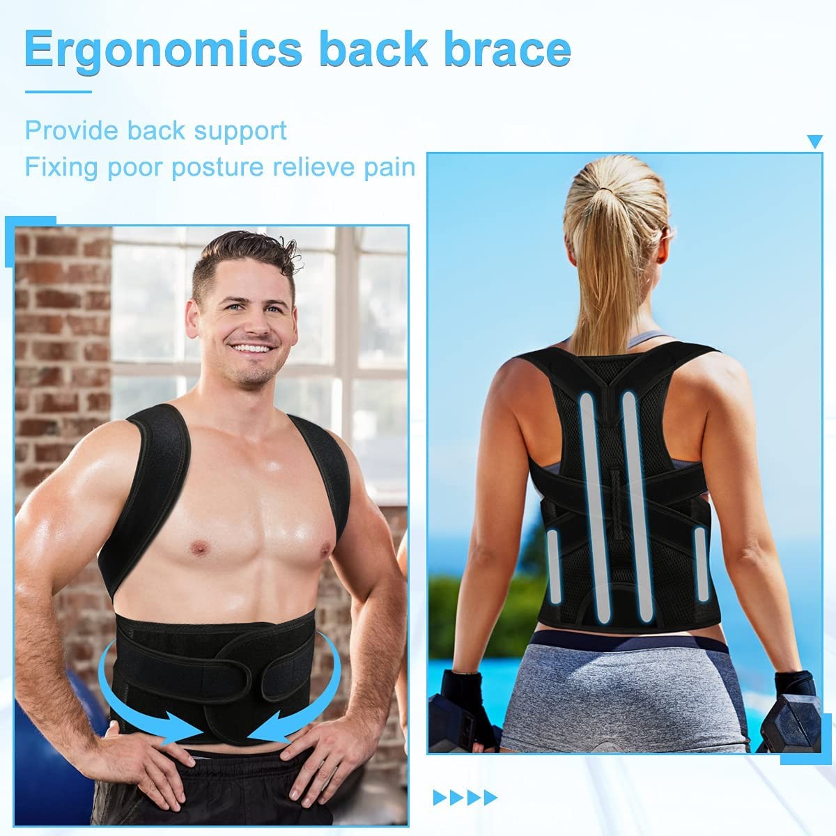 Posture Corrector for Men&Women – Back Brace for Lumbar Support and Upright -…