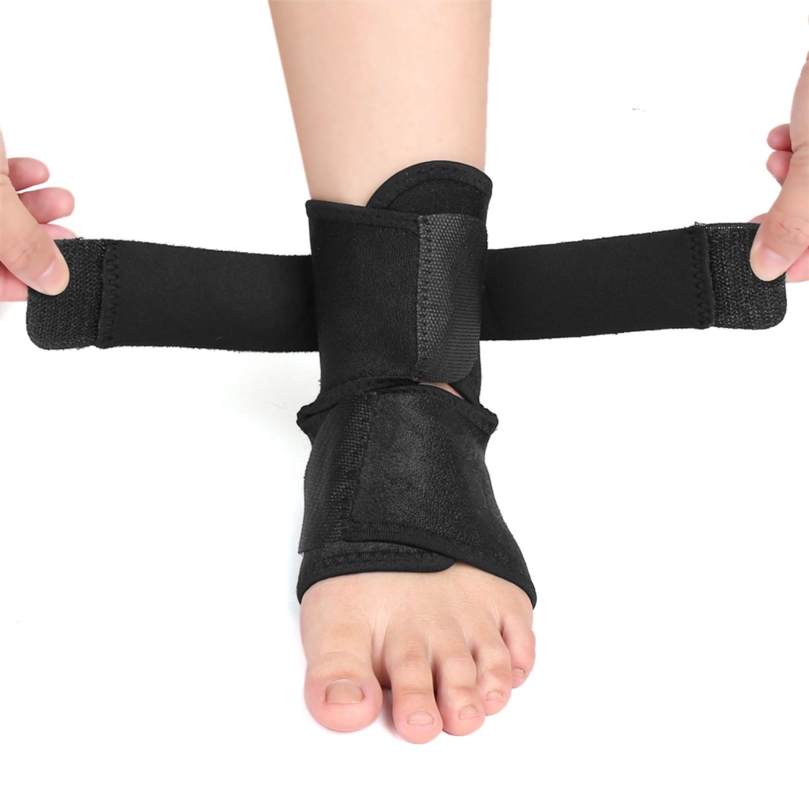 Unique ankle foot support hook closure ring protection winding