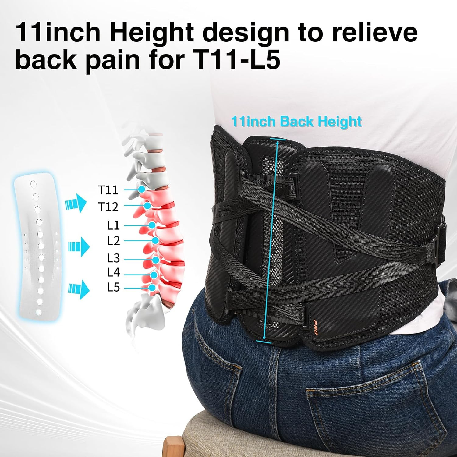 Wide and Strong Back Brace for Lower Back Pain Relief,Back Support Brace for Men