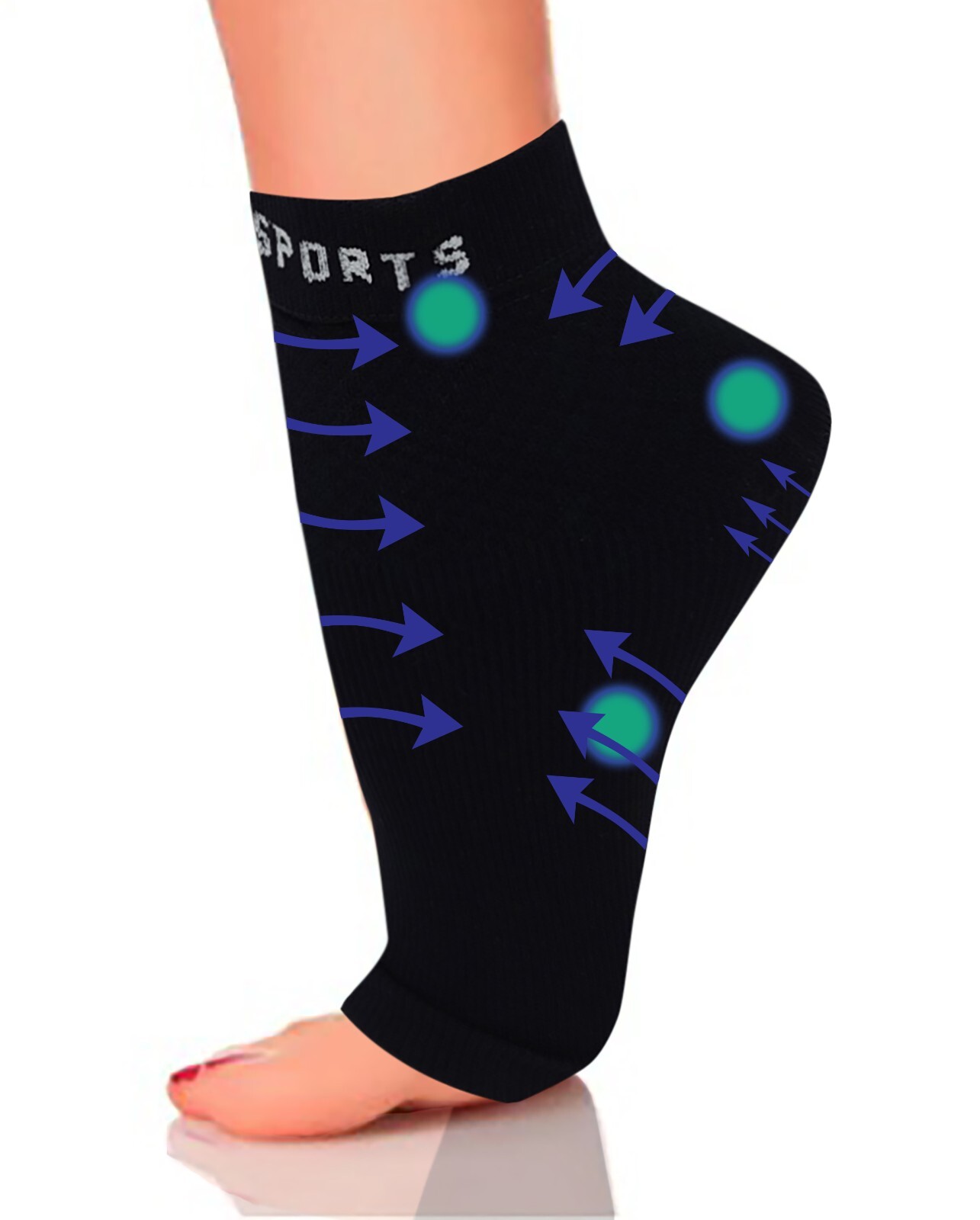 2 Pairs Plantar Fasciitis Pain Relief Neuropathy Ankle Compression Socks