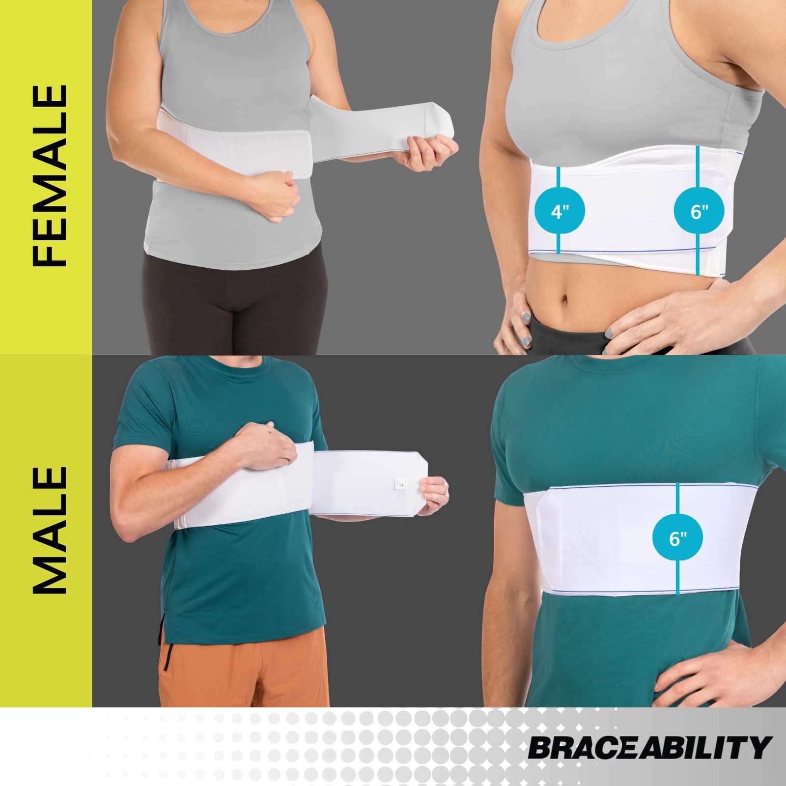 BraceAbility Rib Injury Binder Belt – Universal Brace for Men Broken Fracture…