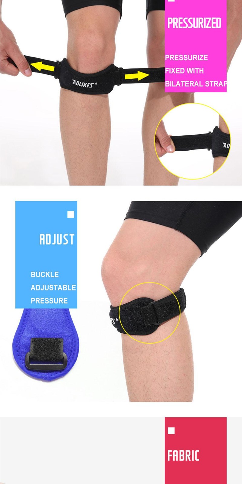 Aolikes 1pcs Knee Braces for Knee Pain,patella Knee Support Strap,adjustable Pat