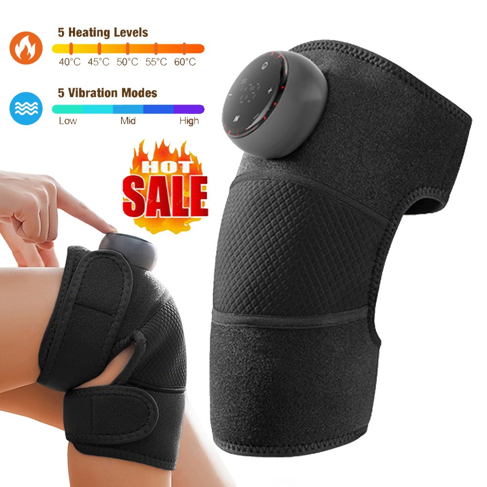 Electric Knee Massager Shoulder Brace with 5 Vibration Modes, 5 Heating Levels