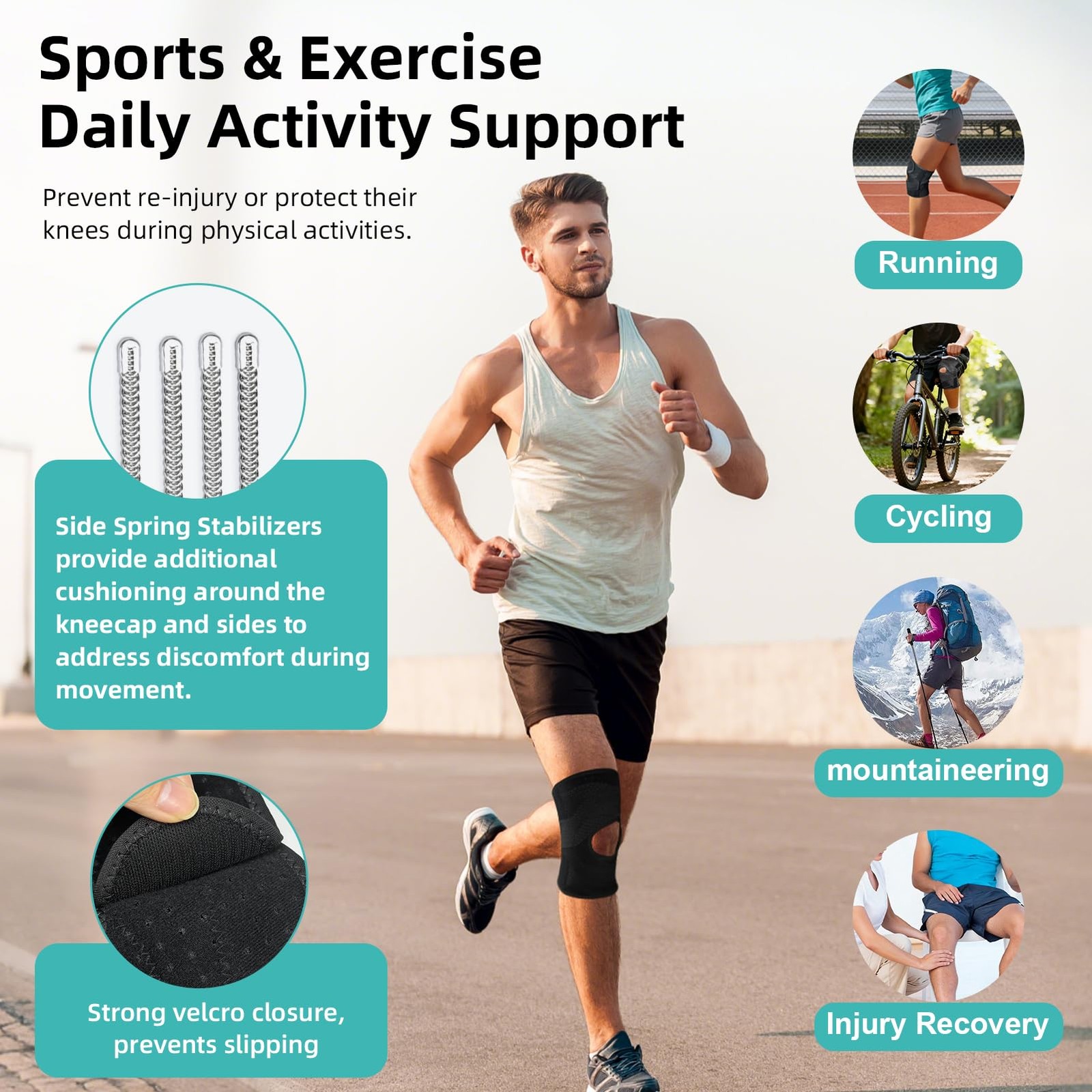 Knee Brace with Side Stabilizers, Durable, Adjustable Tension & Comfortable F…