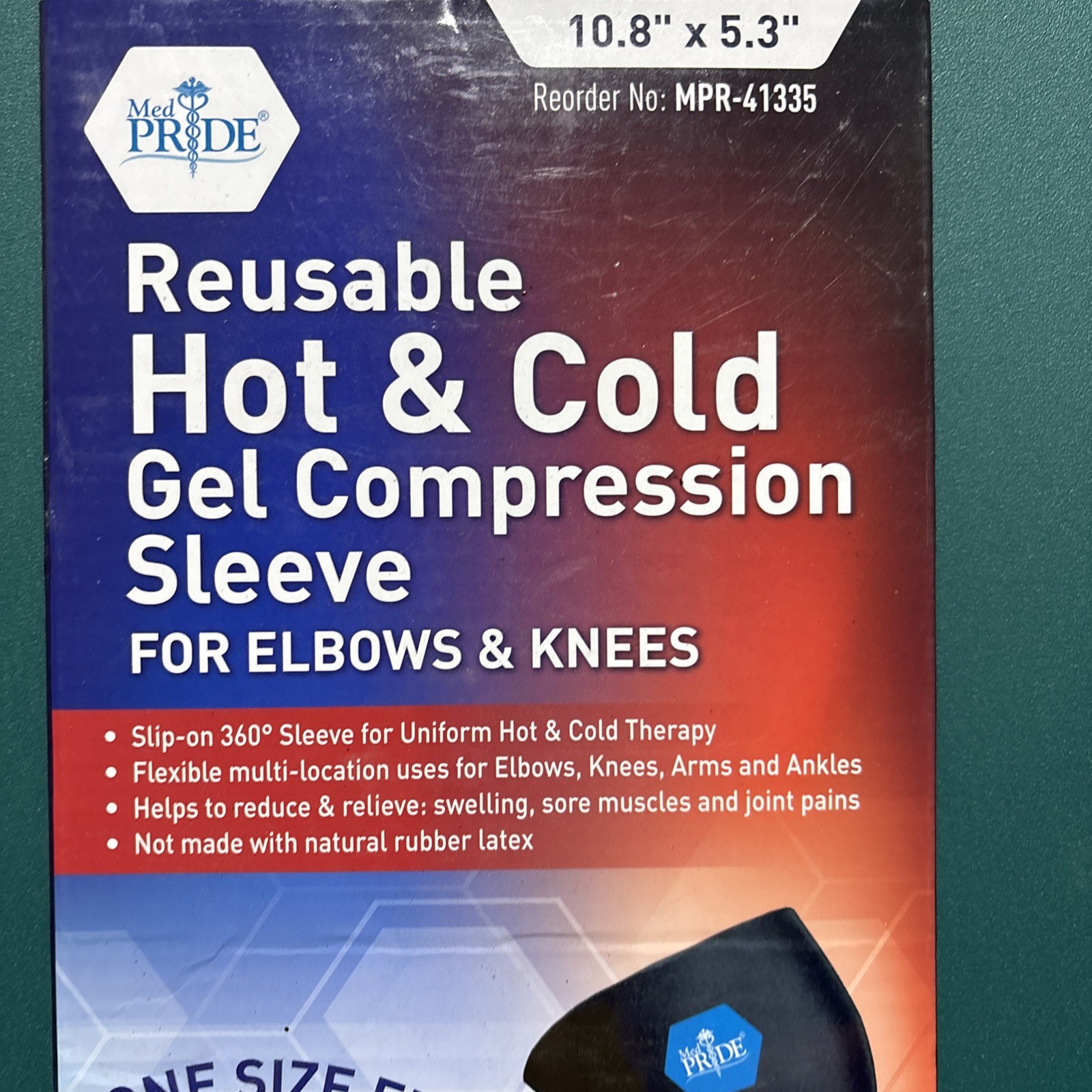 MED PRIDE Reusable Hot & Cold Gel Compression Sleeve For Elbows Arms Knees 1 Pc